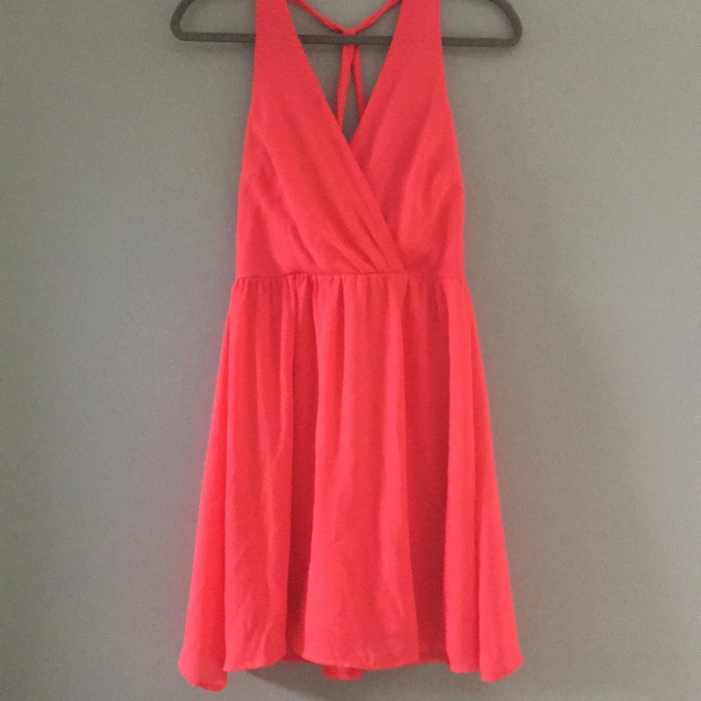 Coral dress, great for weddings